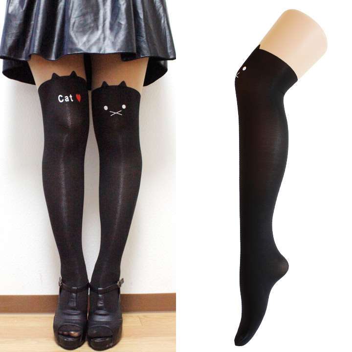 日本超可爱的“印猫打底袜”
