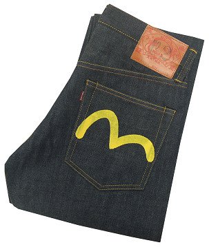 百事可乐中心)EVISU 基因 # 2 号 スリムストレートジーンズ 黄色油漆无 31 洗(原文:(エビスジーンズ)EVISU GENES #2000 NO.2スリムストレートジーンズイエローペンキ31 ノンウォッシュ)