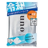 资生堂SHISEIDO UNO吾诺 冰凉清爽身体用湿巾12片装（国内未上市）,日本资生堂代购